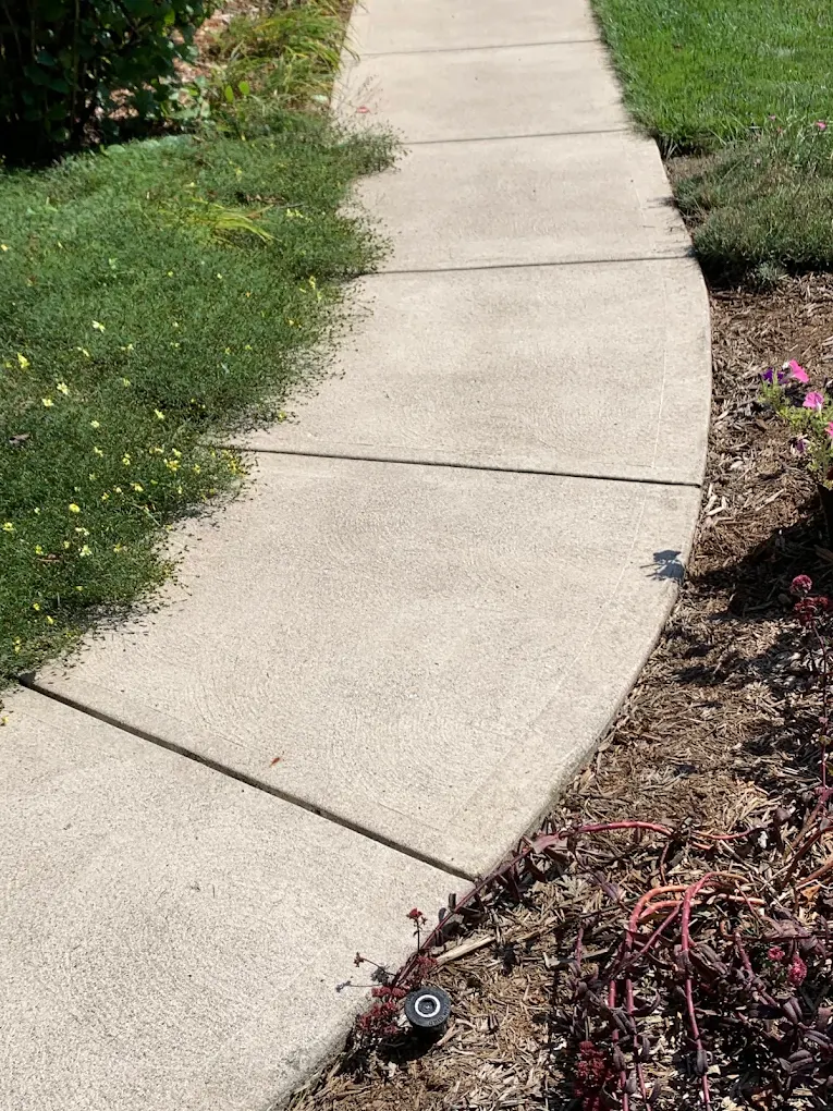 Sidewalk after power washing