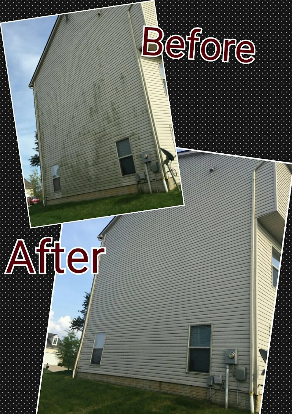 Vinyl siding before and after soft wash